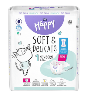 COUCHES HAPPY SOFT & DELICATE T1 2kg-5kg