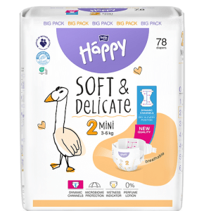 COUCHES HAPPY SOFT & DELICATE T2 3kg-6kg