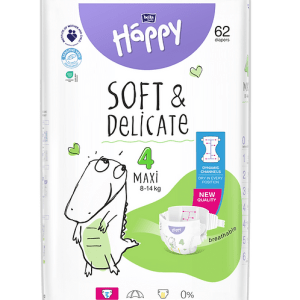 COUCHES HAPPY SOFT & DELICATE T4 8kg-14kg