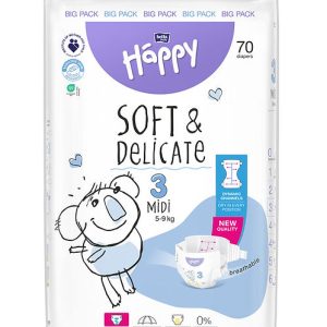 COUCHES HAPPY SOFT & DELICATE T3 5kg-9kg